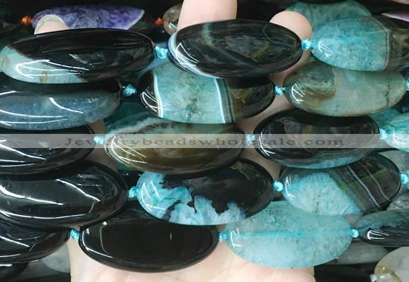 OVBS45 15 inches 20*40mm oval Agate gemstone beads wholesale