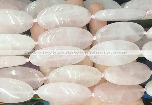 OVBS61 15 inches 20*40mm oval rose quartz gemstone beads wholesale