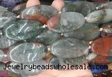 OVBS77 15 inches 20*40mm oval blood jasper gemstone beads wholesale