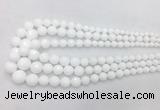 PBBS01 15 inches 6mm - 16mm faceted round white porcelain beads wholesale