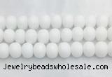 PBBS03 15 inches 15*20mm faceted rondelle white porcelain beads wholesale