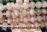 RBBS26 15 inches 13*18mm faceted rondelle red strawberry quartz gemstone beads