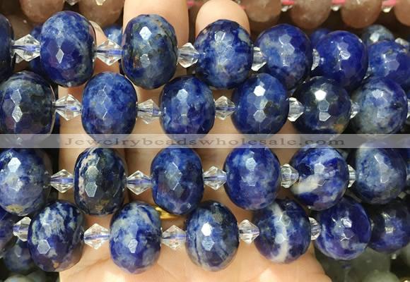 RBBS29 15 inches 13*18mm faceted rondelle sodalite gemstone beads