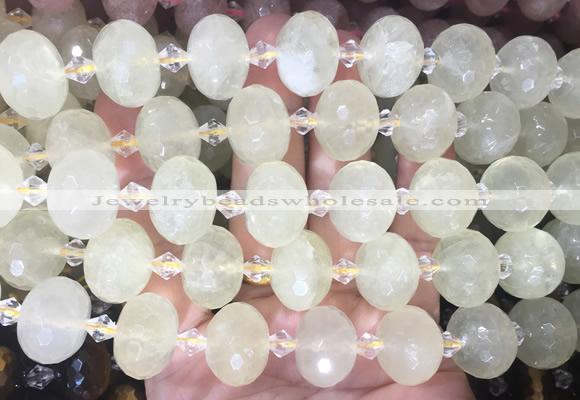 RBBS45 15 inches 13*18mm faceted rondelle lemon quartz beads wholesale