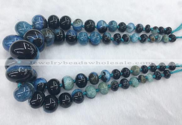 RBBS48 15 inches 8*12mm - 20*30mm rondelle agate beads wholesale