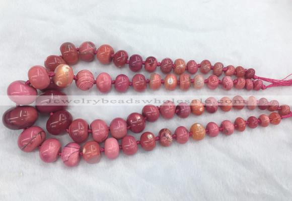 RBBS55 15 inches 8*12mm - 20*30mm rondelle agate beads wholesale