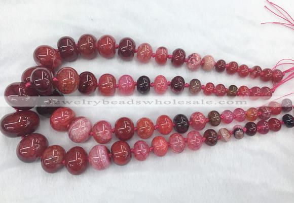 RBBS56 15 inches 8*12mm - 20*30mm rondelle agate beads wholesale