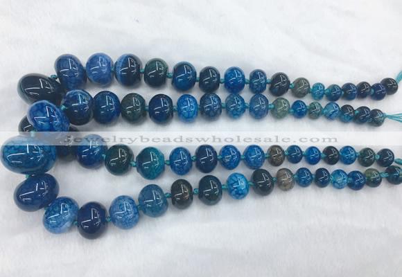 RBBS58 15 inches 8*12mm - 20*30mm rondelle agate beads wholesale