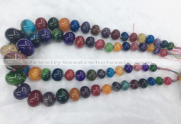 RBBS61 15 inches 8*12mm - 20*30mm rondelle agate beads wholesale