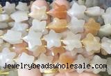 RGBS57 15 inches 14mm faceted star red aventurine beads wholesale