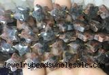 RGBS72 15 inches 14mm faceted star red obsidian beads wholesale