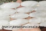 RIBS55 15 inches 14*40mm rice white crystal gemstone beads wholesale