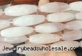 RIBS56 15 inches 14*40mm rice rose quartz gemstone beads wholesale