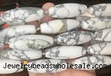 RIBS59 15 inches 14*40mm rice white howlite gemstone beads wholesale