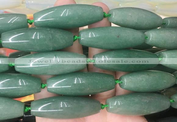RIBS68 15 inches 14*40mm rice green aventurine gemstone beads wholesale