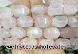 RQBS12 15 inches 13*18mm - 15*20mm faceted nuggets rose quartz beads