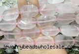 RQBS15 15 inches 18*25mm - 22*30mm faceted freeform rose quartz beads