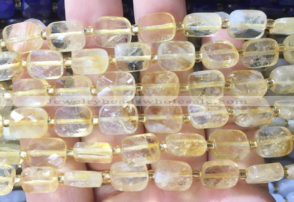 RTBS06 15 inches 8*10mm faceted rectangle citrine beads wholesale