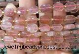 RTBS07 15 inches 8*10mm faceted rectangle red strawberry quartz beads wholesale