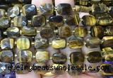 RTBS14 15 inches 8*10mm faceted rectangle yellow tiger eye beads wholesale