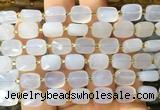 RTBS21 15 inches 8*10mm faceted rectangle blue chalcedony beads wholesale