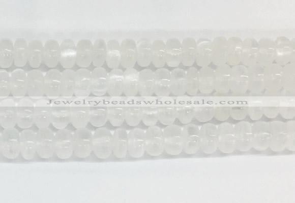 SEBS10 15 inches 6*10mm round selenite gemstone beads wholesale