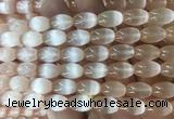 SEBS124 15 inches 8*12mm rice selenite gemstone beads wholesale