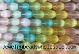 SEBS144 15 inches 8*12mm rice colorful selenite gemstone beads wholesale