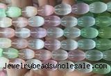SEBS151 15 inches 8*12mm rice colorful selenite gemstone beads wholesale