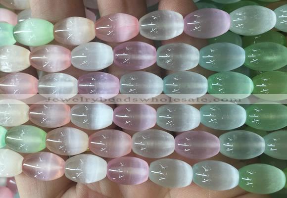 SEBS151 15 inches 8*12mm rice colorful selenite gemstone beads wholesale
