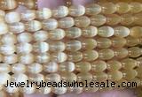 SEBS78 15 inches 6*9mm rice selenite gemstone beads wholesale