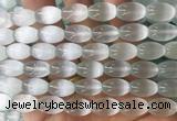 SEBS86 15 inches 8*12mm rice selenite gemstone beads wholesale
