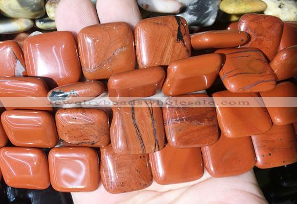 SRBS05 15 inches 20mm square red jasper gemstone beads wholesale
