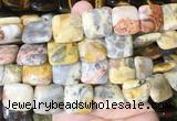 SRBS08 15 inches 20mm square yellow crazy agate gemstone beads wholesale