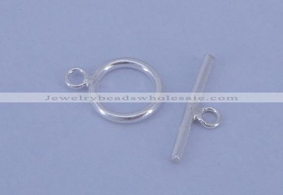 SSC01 5pcs 8mm donut 925 sterling silver toggle clasps
