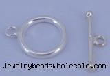 SSC04 5pcs 14mm donut 925 sterling silver toggle clasps