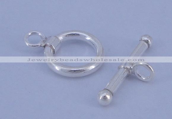 SSC06 5pcs 10mm donut 925 sterling silver toggle clasps