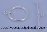 SSC07 5pcs 22mm donut 925 sterling silver toggle clasps