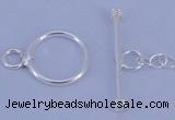 SSC08 5pcs 10mm donut 925 sterling silver toggle clasps