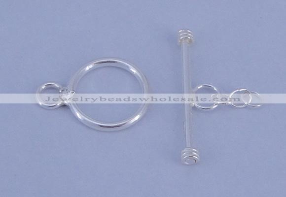 SSC08 5pcs 10mm donut 925 sterling silver toggle clasps