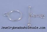 SSC09 5pcs 12mm donut 925 sterling silver toggle clasps