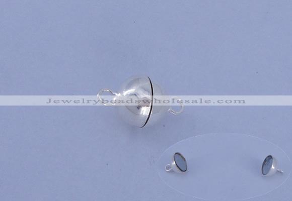 SSC102 5pcs 8mm round 925 sterling silver magnetic clasps