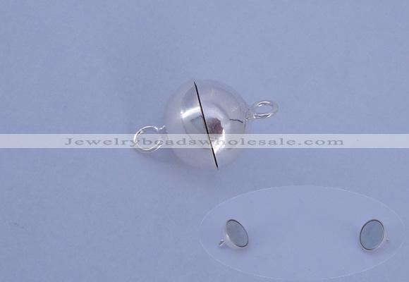 SSC103 2pcs 10mm round 925 sterling silver magnetic clasps