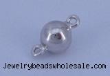 SSC106 5pcs 6mm round 925 sterling silver magnetic clasps