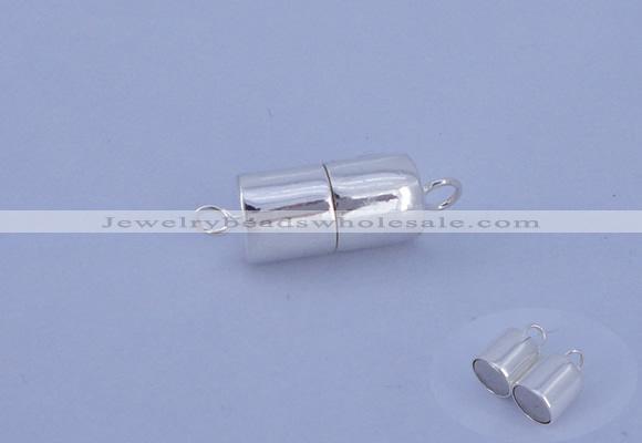 SSC109 5pcs 6.5*13mm tube 925 sterling silver magnetic clasps