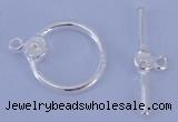 SSC12 5pcs 14mm donut 925 sterling silver toggle clasps