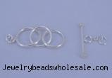 SSC15 5pcs 12mm - 14mm donut 925 sterling silver toggle clasps