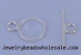 SSC16 5pcs 8mm donut 925 sterling silver toggle clasps