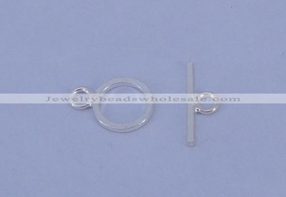 SSC16 5pcs 8mm donut 925 sterling silver toggle clasps