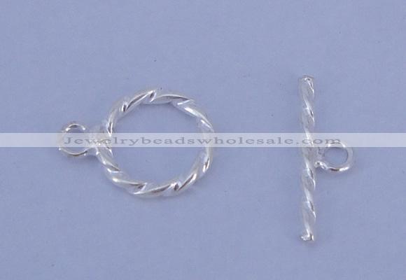 SSC17 5pcs 8.5mm donut 925 sterling silver toggle clasps